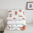 thumbnail image 5 of Manfei Lovely Capybara Queen Comforter Set,Kawaii Strawberries Comforter Sets Queen,White,Colorful Stars Reversible,3pcs,1 Comforter and 2 Pillowcases, 5 of 7