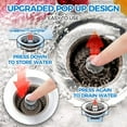 thumbnail image 3 of Upgraded 3in1 Kitchen Sink Drain Strainer & Sink Stopper, Stainless Steel Kitchen Drain Plug & Cover with Anti-Clogging Basket Strainer, Fit US Standard 3-1/2'' Sink Drain Hole, Brown, 3 of 7