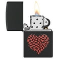 thumbnail image 3 of Zippo Heart Design Black Matte Pocket Lighter, 3 of 6