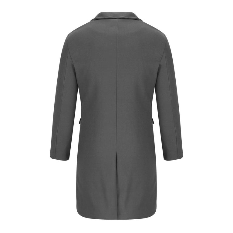 50% OFF Deals JSGEK Men's Trench Jacket Loose Vintage Button