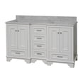 thumbnail image 5 of Nantucket 60" Double Bathroom Vanity with White Cabinet and Carrara Marble Top, 5 of 6