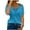Dark Blue, variant on Oalirro Womens Summer Round Neck Off The Shoulder Tops Casual T Shirts Cut Out Puffy Short Sleeve Solid Color Blouses