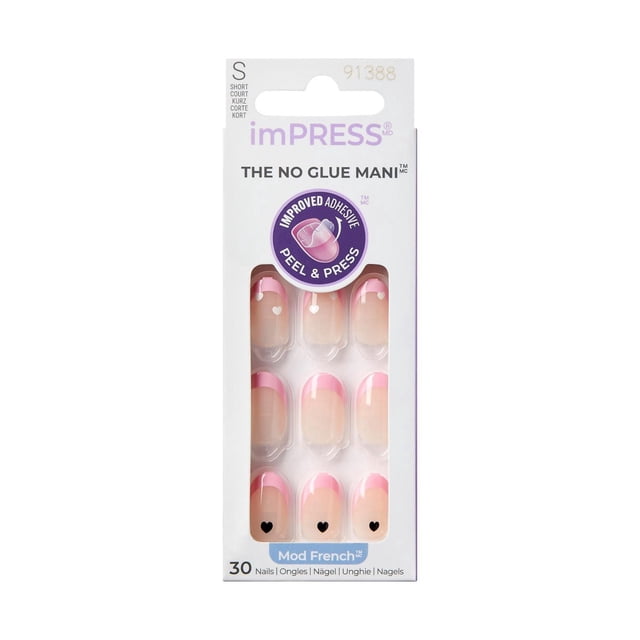 imPRESS Française - The no Glue Mani, Ditto, Court Ovale, 30u.