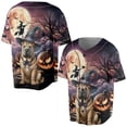 thumbnail image 3 of Spooky Halloween Night Witch Chinese Shar-Pei Glowing Pumpkins All Over Print 3D Baseball Shirt Dog Lover Softball Sport - 12015, 3 of 6