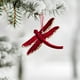 thumbnail image 4 of Adorno de árbol de Navidad Vino, collar rojo de libélula de alce en bandos | 5,1"x5,1" Poliéster | Costuras duraderas, textura 3D, accesorio de decoración para fiestas en casa, 4 of 6