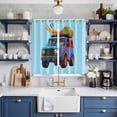 thumbnail image 2 of Travel Truck Kitchen Curtains Window Panels, Cartoon Navy Camping Cars Blue Background Insulated Window Treatment Curtain, Grommet Curtains for Bedroom/Living Room/Bathroom, 2 Piece 42"Wx63"L, 2 of 8