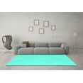 thumbnail image 3 of Ahgly Company Machine Washable Indoor Rectangle Solid Turquoise Blue Modern Area Rugs, 4' x 6', 3 of 4