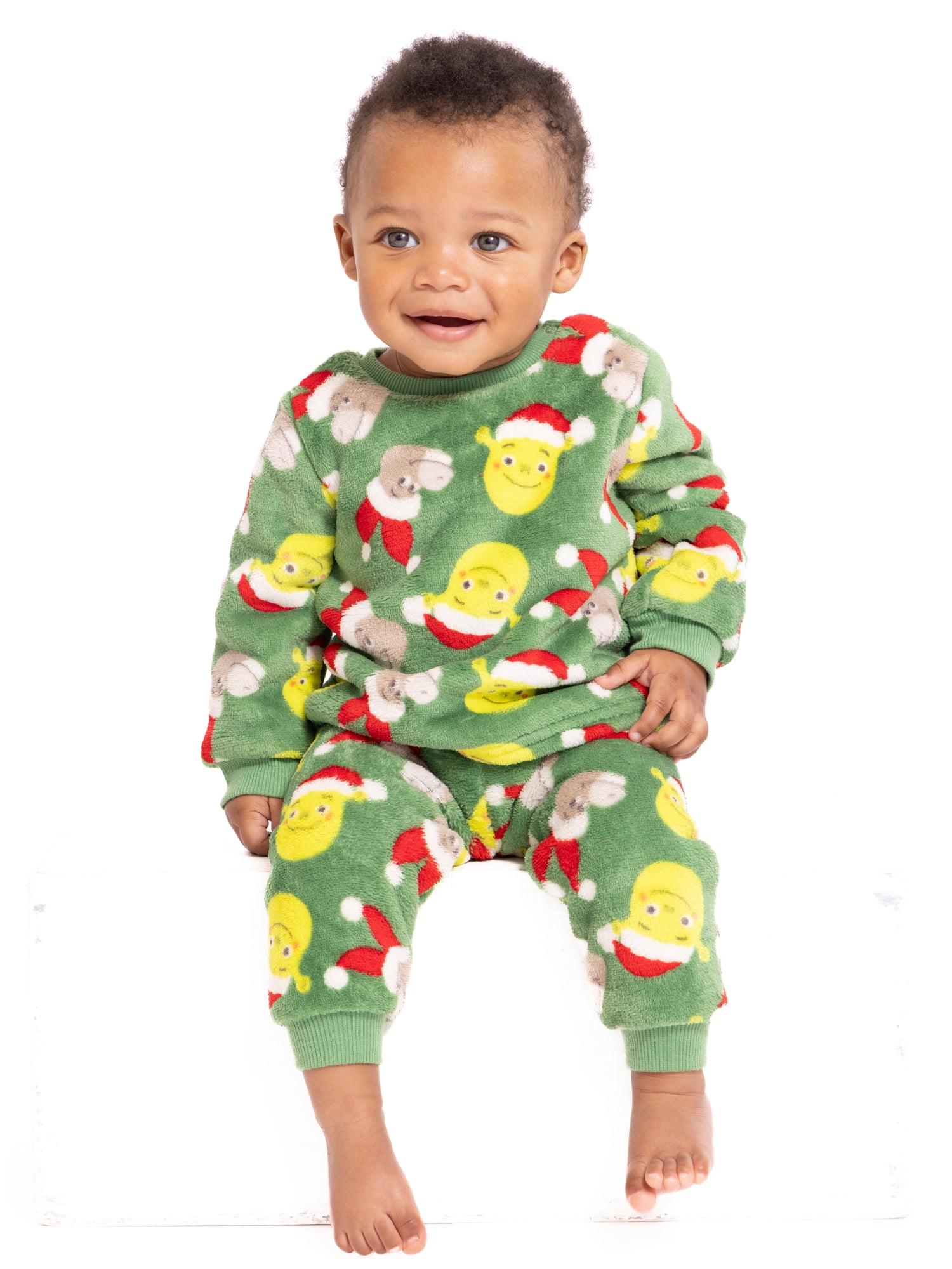 Christmas Shrek Baby Boys or Girls Print Plush Top and Pants Set, 2-Piece, Sizes Newborn-24M