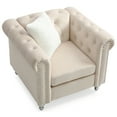 thumbnail image 3 of Passion Furniture Raisa Beige Accent Chair, 3 of 5