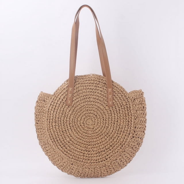 Nvzi Bolso de hombro tejido, bolso de mano tejido y bolso de cosméticos, bolsos de mano tejidos elegantes para playa de verano 17,71 x 0,78 x 15,74 pulgadas - C