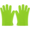 thumbnail image 2 of Deago Kitchen Oven Gloves Silicone Heat Resistant Waterproof Oven Mitts BBQ Gloves Grill Gloves for Barbecue, Cooking, Baking (Green), 2 of 10