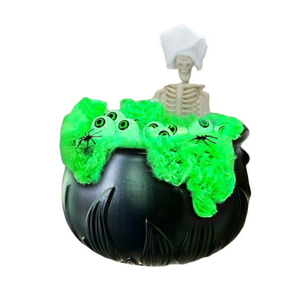 Halloween Desktop Decoration Evil Cauldron Ornament Plastic Polyester for Home Party Supplies Seasonal Celebration Desk Table Mantelpiece