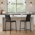 thumbnail image 2 of Set of 2 Bancos Alto, con Respaldo y Reposapié, Color Negro HOMEMAKE FURNITURE Moderno, 2 of 6