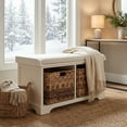 thumbnail image 5 of SAFAVIEH Freddy Contemporary Wicker Storage Bench with Cushion, Vintage White, 5 of 15