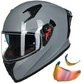 thumbnail image 1 of ILM Motorcycle Helmet Full Face with Pinlock Compatible Clear&Tinted Visors and Fins Street Bike Motocross Casco DOT(Gray, X-Large), 1 of 7