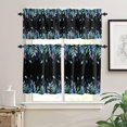 thumbnail image 2 of Red Leaf Kitchen Curtains, Fall Plant Country Vintage Watercolor Black 3-Piece Kitchen Curtain Valance and Tiers Set 36 Inch Length, Rod Pocket Half Window Curtains for Cafe Living Room Bathroom, 2 of 6