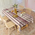 thumbnail image 4 of Brown Ethnic Stripe Pattern Rectangle Tablecloth 60"x102",Waterproof Polyester Rectangle Table Cloth, Wipeable Spillproof Polyester Tablecloth for Dining, Camping, Indoor and Outdoor, 4 of 6