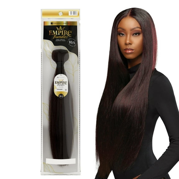 Sensationnel Empire Bundle weave hair - human hair extensions unprocessed bundle hair - Empire Bundles Straight 1 pack (18 inch, NATURAL/BLACK) C30