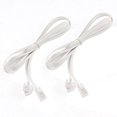 thumbnail image 1 of 3.3Ft 1M Length 6P2C Telephone Phone Extension Line Cable White 2Pcs, 1 of 1
