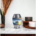 thumbnail image 5 of JAGASY Fishing Small Urn for Ashes for Women - Blue Mini Urns for Human Ashes Keepsake - Water Boat Birds Decorative Funeral Urns - Miniature Cremation Urn for Boy & Girl - (3 Inch), 5 of 7