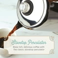 thumbnail image 3 of Farberware Classic Stainless Steel 12 Cup Coffee Percolator, Mirror Polish with Blue Glass Knob, 3 of 7