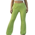 thumbnail image 1 of Women Close-fitting Flared Pants Solid Color High Waist Trousers, 1 of 5