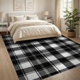 thumbnail image 3 of ODIKA 8'x10' Washable Area Rug Durable, Non-Slip Large Checkered Bold Border Doormat Layering Front Under Plaid Refined for Living Room, Sectional, Family, 3 of 7
