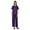 Purple, variant on Inkmeso Women Cotton Nightwear Pajamas Set Classic Short Sleeve 2 Pc Shirt & Pajama Loungewear