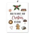 thumbnail image 1 of Carteles de invierno de pastel de Chocolate caliente de trineo de Casa de bosque de nieve de Feliz Navidad, arte de pared, impresiones en lienzo, imágenes, vacaciones, decoración del hogar, 1 of 4