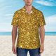 thumbnail image 2 of Balery Gold Glitter Camisas hawaianas de manga corta para hombre, camisas playeras de corte holgado, camisas de vacaciones con botones,X-Large, 2 of 7