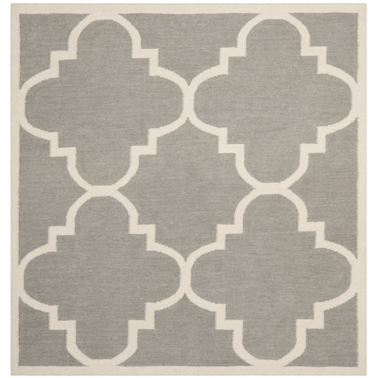 SAFAVIEH Dhurries Tobias Geometric Area Rug, Grey/Ivory, 9' x 12'