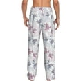 thumbnail image 3 of Goofa Lilies Flowers Printed Soft Pajama Pants for Men, Wide Leg Comfy Casual Lounge Yoga Pants-Medium, 3 of 9