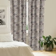 thumbnail image 2 of Ambesonne Antique Oriental Window Curtains, Honeycomb Flowers, Each 28" W x 63" L, Pale Tan Dark Taupe Grey, 2 of 4