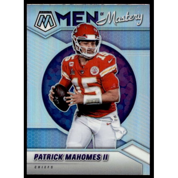 Patrick Mahomes II Card 2021 Panini Mosaic Men of Mastery Silver #1