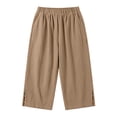 thumbnail image 6 of SHTXOZHI Womens Basic Capri Pants Elastic Waisted Straight Leg Ruched Capris Casual Vacation Bottoms with Pockets, 6 of 6