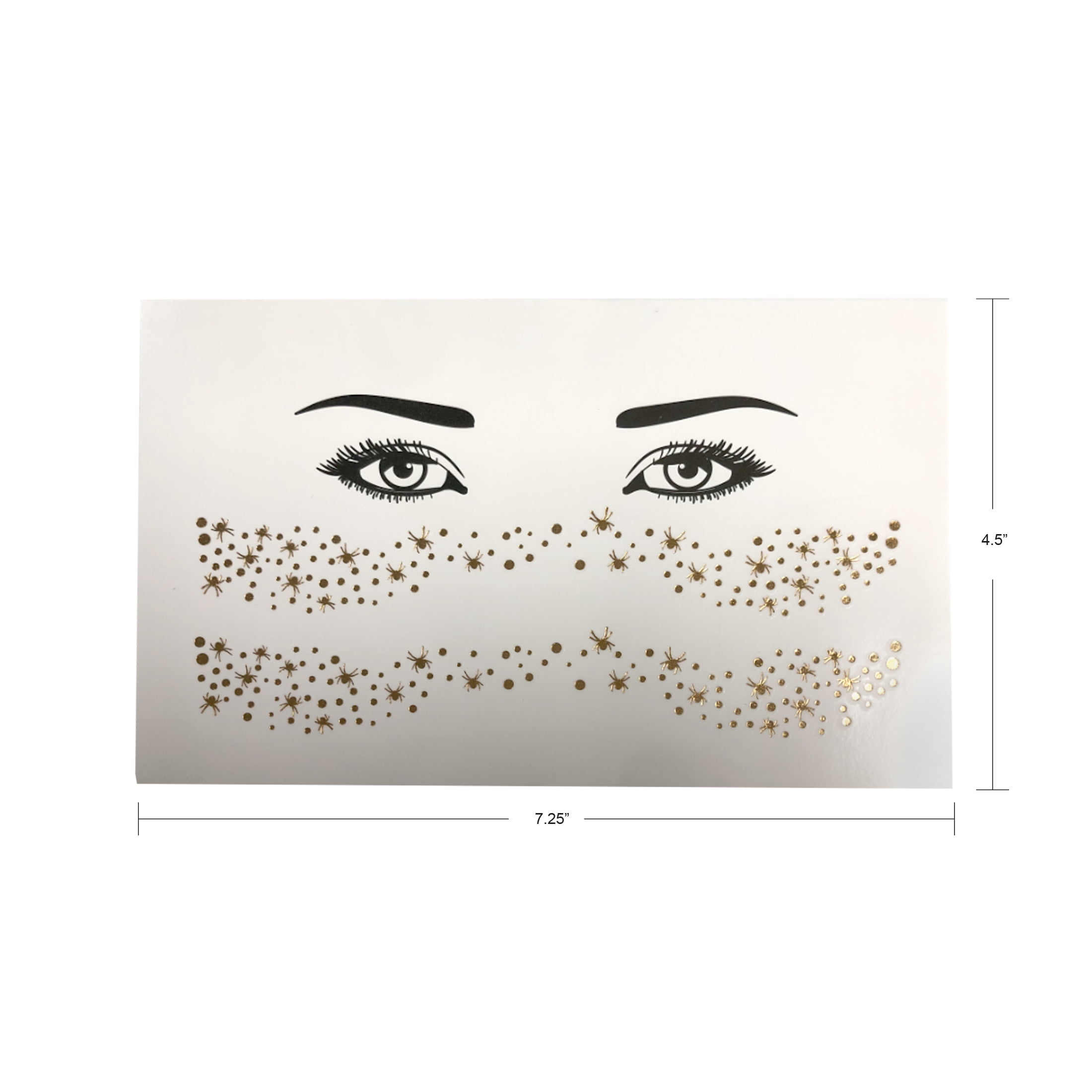 Halloween Makeup, Metallic Freckles Temporary Tattoos - Gold and Black Adhesive Body Art, by Goodmark