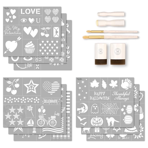 Martha Stewart 15 Pc Stencil Kit, Celebration