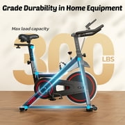Naipo Exercise Bike Indoor Cycling Bike with 300lbs Big Seat Cushion for Home Cardio Leg Workout