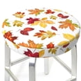 thumbnail image 3 of Balery Autumn Leaves 1 Fundas de asiento para taburete de bar redondo de tela de terciopelo ajustables que protegen de arañazos y manchas para sillas de 14 a 17 pulgadas.-13 inch, 3 of 7