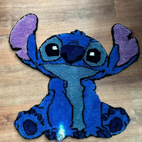 HELANHO 50x60cm Cute Cartoon Stitch Rug - Soft Non-Slip Carpet for Kids Room, Bedroom & Nursery Decor QQH63-2160