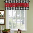 thumbnail image 3 of Valentine's Day Curtain Valances for Windows, Kitchen Valance Window Treatments Panel 2 Pack, Red Roses Floral Leaves Buffalo Plaid Rod Pocket Short Curtains for Bathroom Bedroom 42 x 12 Inch, 3 of 8