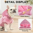 thumbnail image 4 of Dog Hoodie Sweaters for Small Medium Dogs- Warm Fall Winter Fleece Jacket for Cold Weather, Soft Velour Hooded Coat with Leash Hole & Pocket, Puppy Sweatshirt Clothes Bulldog Schnauzer, Pink, 4 of 9
