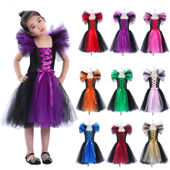 ibiyuan Halloween Dresses for Ruffle Halloween Baby Girl Outfit Pumpkin Clothes for Kids Bow Tutu Skirt Halloweens Gifts