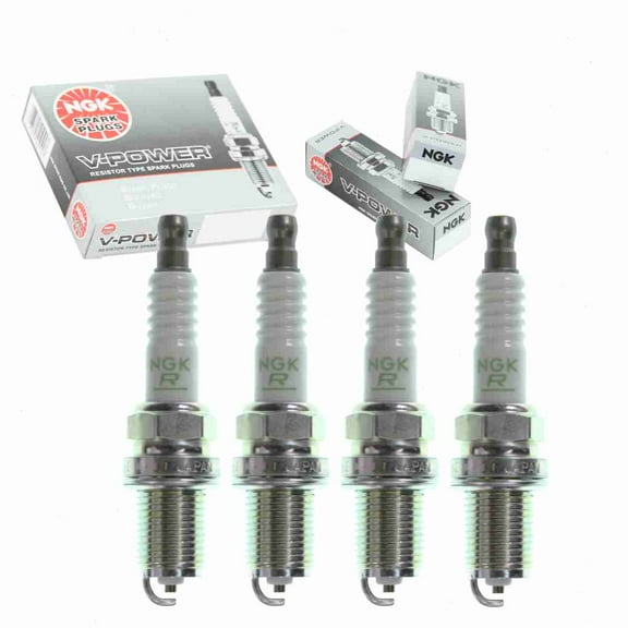 4 pc NGK V-Power Spark Plugs compatible with Kia Rio 1.6L L4 2003-2005