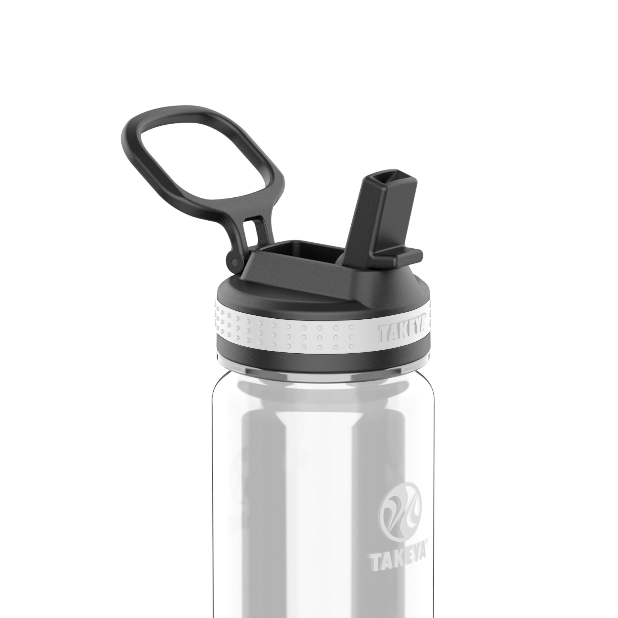 Takeya Tritan Plastic Straw Lid Water Bottle, Lightweight, Dishwasher safe, 14 oz, Clear