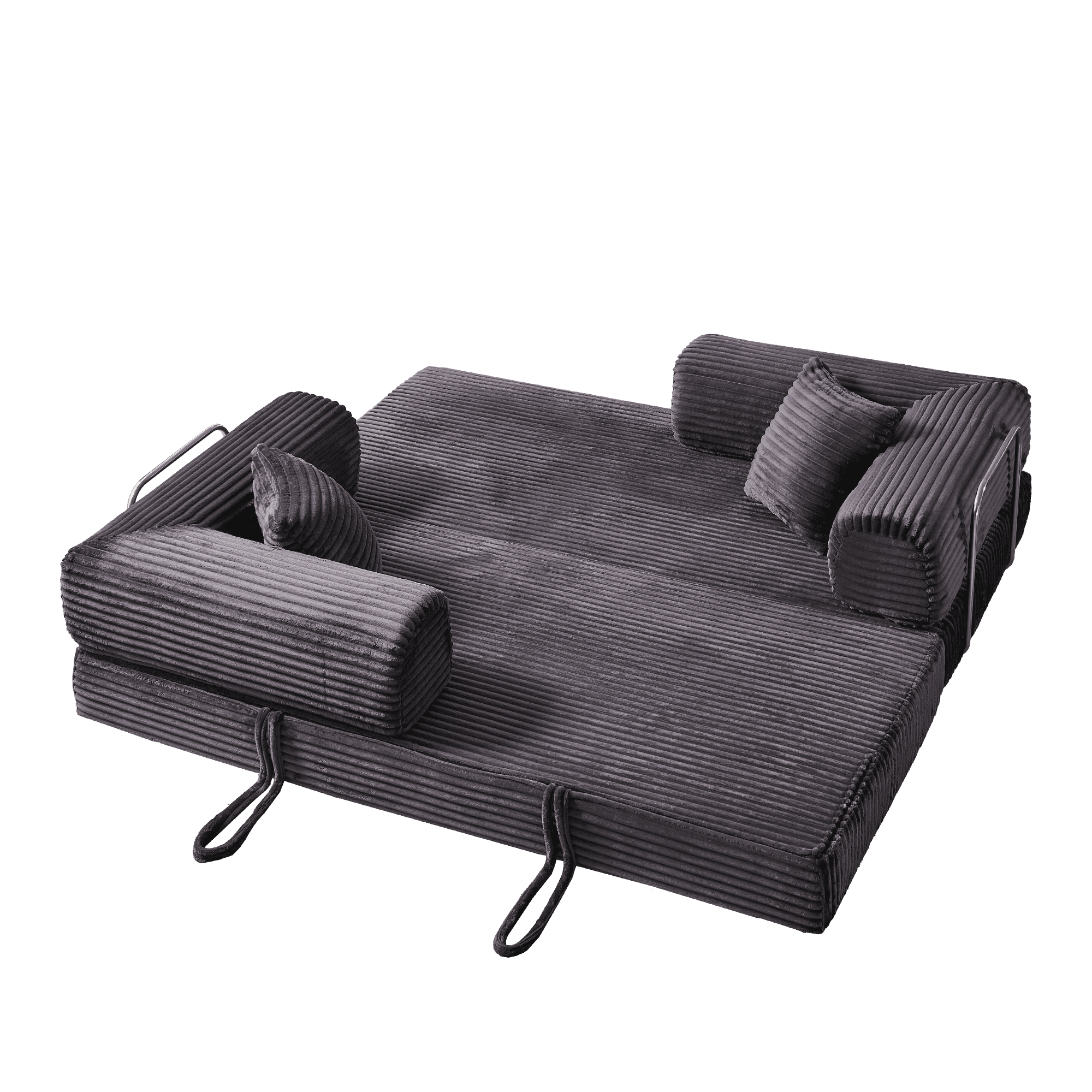 BSHTI 4-in-1 Modular Convertible Sofa Bed – No Assembly Required, Vacuum Compressed, High-Density Foam, Corduroy Fabric, Foldable Floor Couch, Space Saver, for Apartment Dorm Office