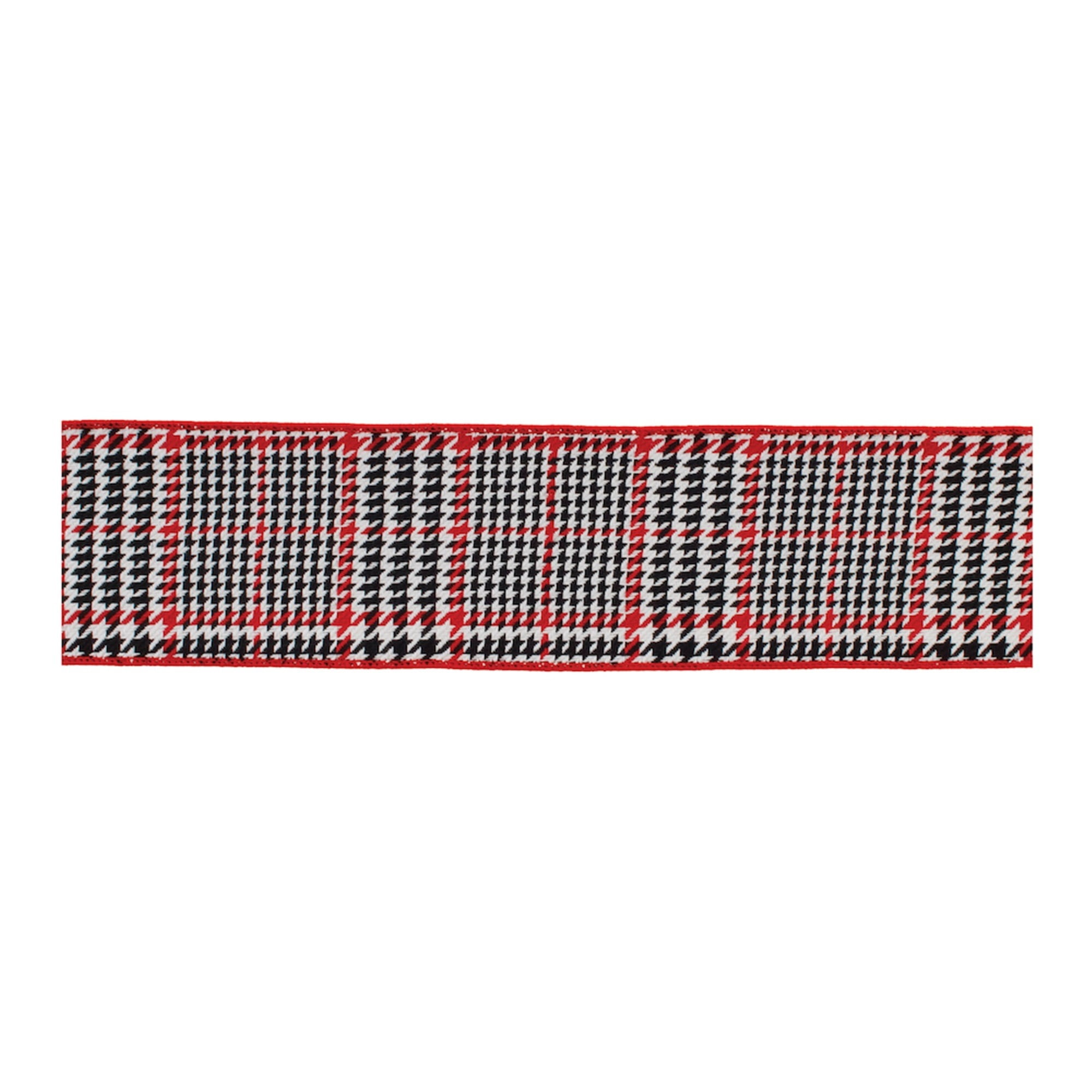 Melrose 91839DS 4 in. x 10 Yard Cotton Wired Ribbon - Black, Red & White
