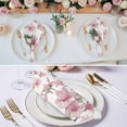 thumbnail image 3 of Pink Flowers Cloth Napkins, Spring Watercolor Botanical Floral Leaf Plant Washable and Reusable Dinner Napkins Set of 4, Table Napkin for Kitchen Party Birthday Wedding Hotel Housewarming 20"x20", 3 of 9