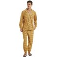 thumbnail image 1 of Mecwer Men's Cotton Lightweight Button Down Pajama Set, Long Cotton Pjs【FBA】, 1 of 8