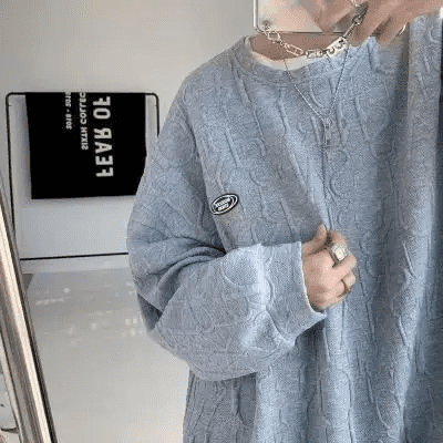 Sudadera de hombre de moda Autumnwalf, holgada, con cuello redondo, mangas largas, capa base, versión coreana, chaqueta de marca de moda de hip hop